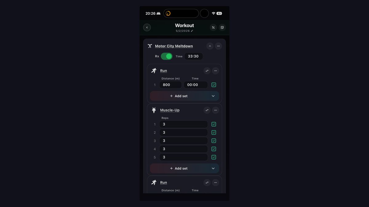 przilla's tweet image. PRzilla v1.12.0 is live. Scaled WOD logs can now keep the headline score and track the actual movement work you performed underneath it.

przilla.app/changelog/2026…

#CrossFit #WOD #FitnessApp