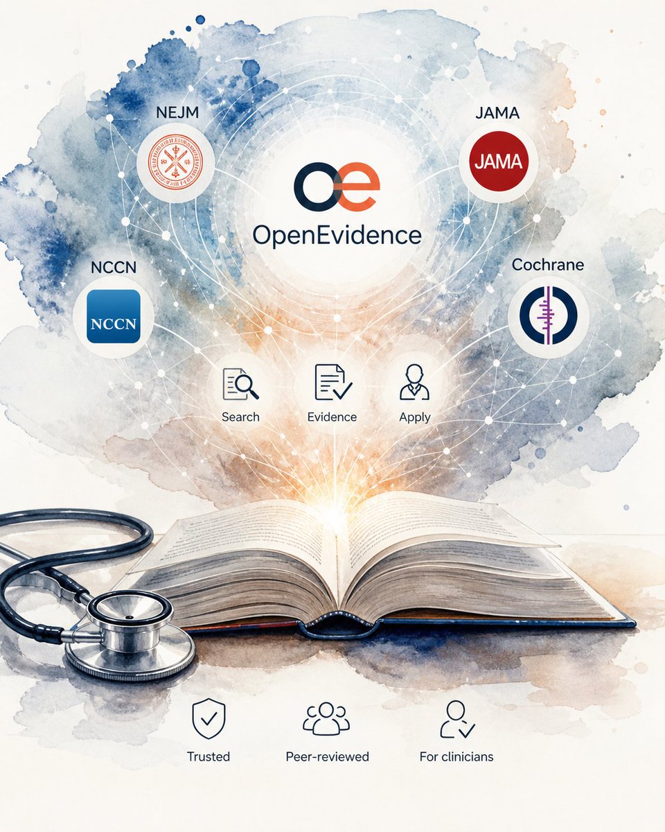 easyheeling's tweet image. OpenEvidence —openevidence.com
A leading medical knowledge platform for healthcare professionals, providing answers grounded in peer-reviewed research from NEJM, JAMA, NCCN, and Cochrane. Currently free for verified healthcare professionals

#ai #medicine #doctors #health