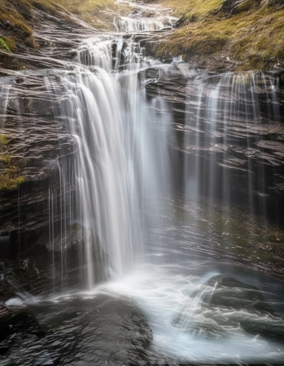 sanrotasu0216's tweet image. Silk Waterfall  Thác lụa #AI #PS #Adobe