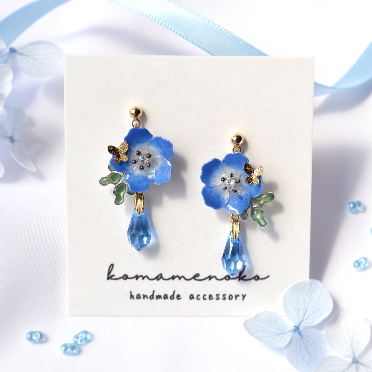 komame_noko's tweet image. #ネット漂流島に咲く花　
#365DIYtheme
#ネモフィラ

おはようございます(*´ω｀*)🦋