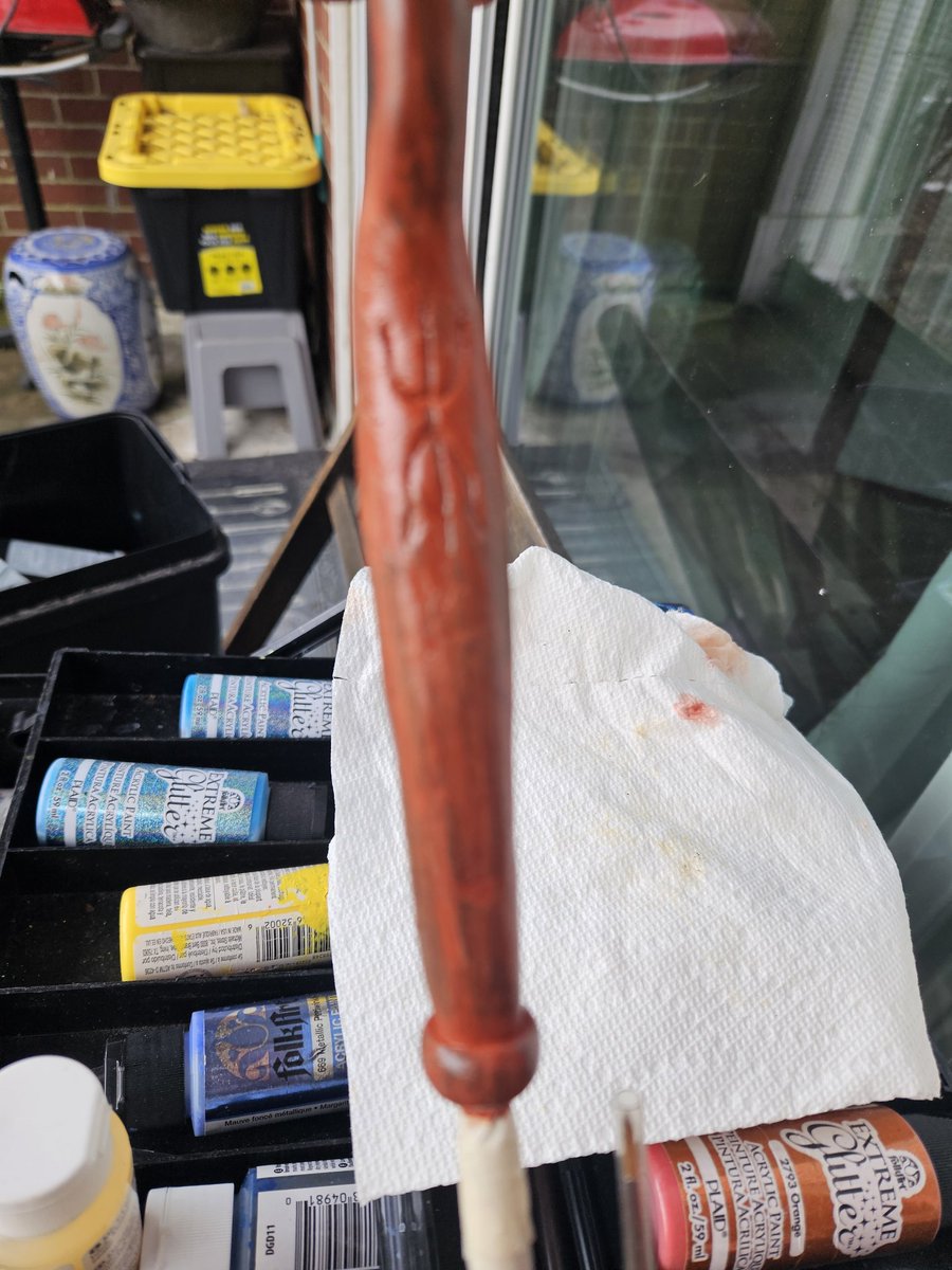 BlackUniGryphon's tweet image. 🪄☯️🧙‍♀️🧙🏾‍♂️ My #CustomMade #DIY #WIP #wand #WizardingWorld #Taoist #HarryPotter #sculpy #sculpture #CustomDesign #art #project #ArtProject #painting