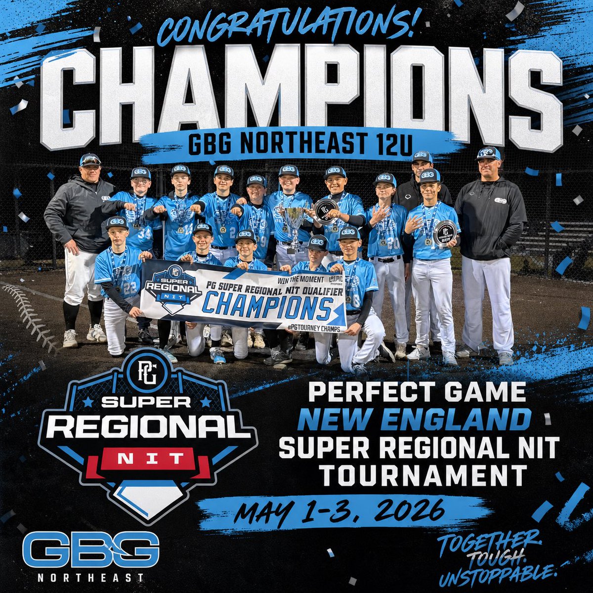 GBG_Hawks's tweet photo. 🏆 GBG NORTHEAST 12U🏆

Congrats to the boys and coaches for winning the @PG_NewEngland Super Regional NIT @ New England Baseball Complex!

The squad went 5-0 outscoring opponents 61-13.

MVP - Jax Boccuzzi
MVPitcher - TJ Stanley https://t.co/ke5wweepS9