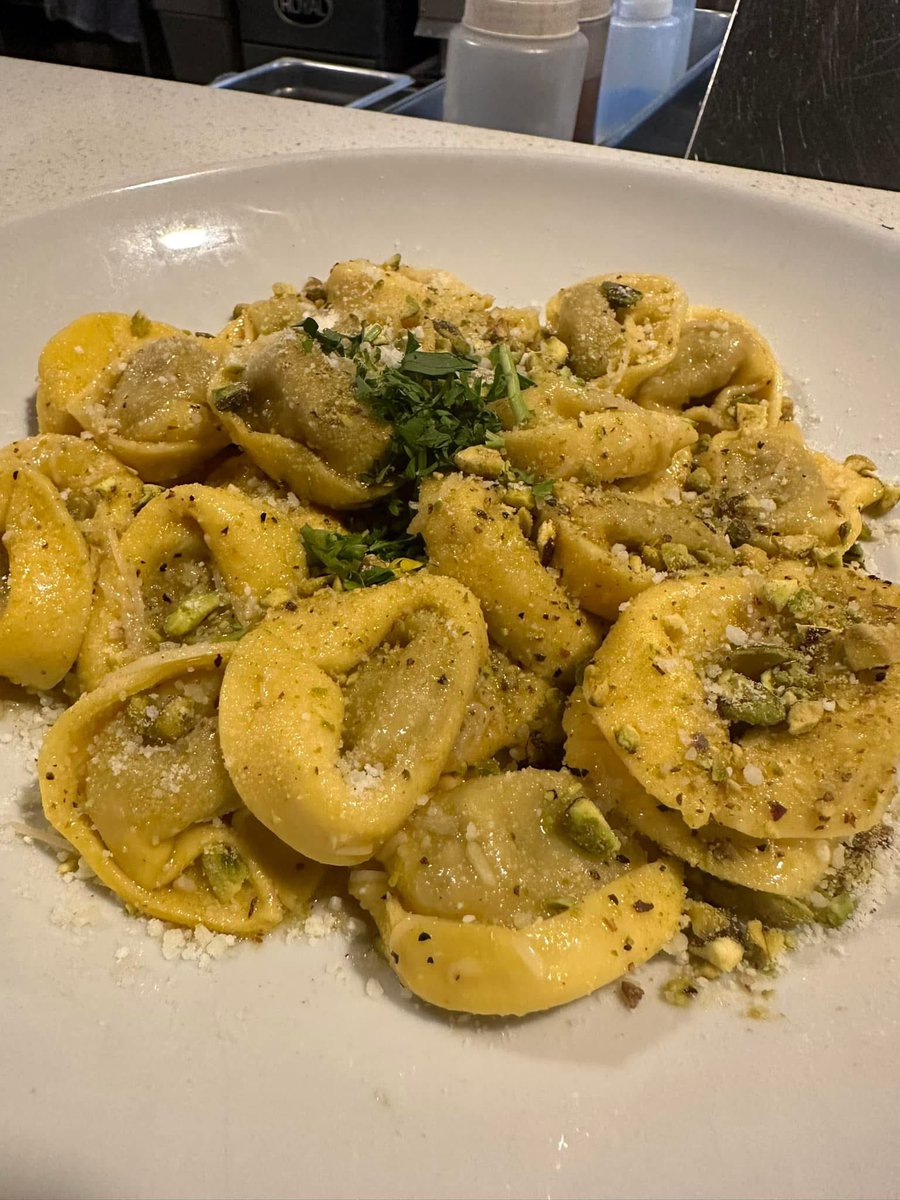 Chefmarkcoakley's tweet image. Braised Beef and Veal Tortelloni with Brown Butter, Sage and Pistachio #foodie #italian