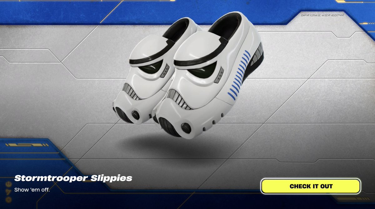 TheAgentShadow's tweet image. Stormtrooper Slippies - News Feed

#Fortnite