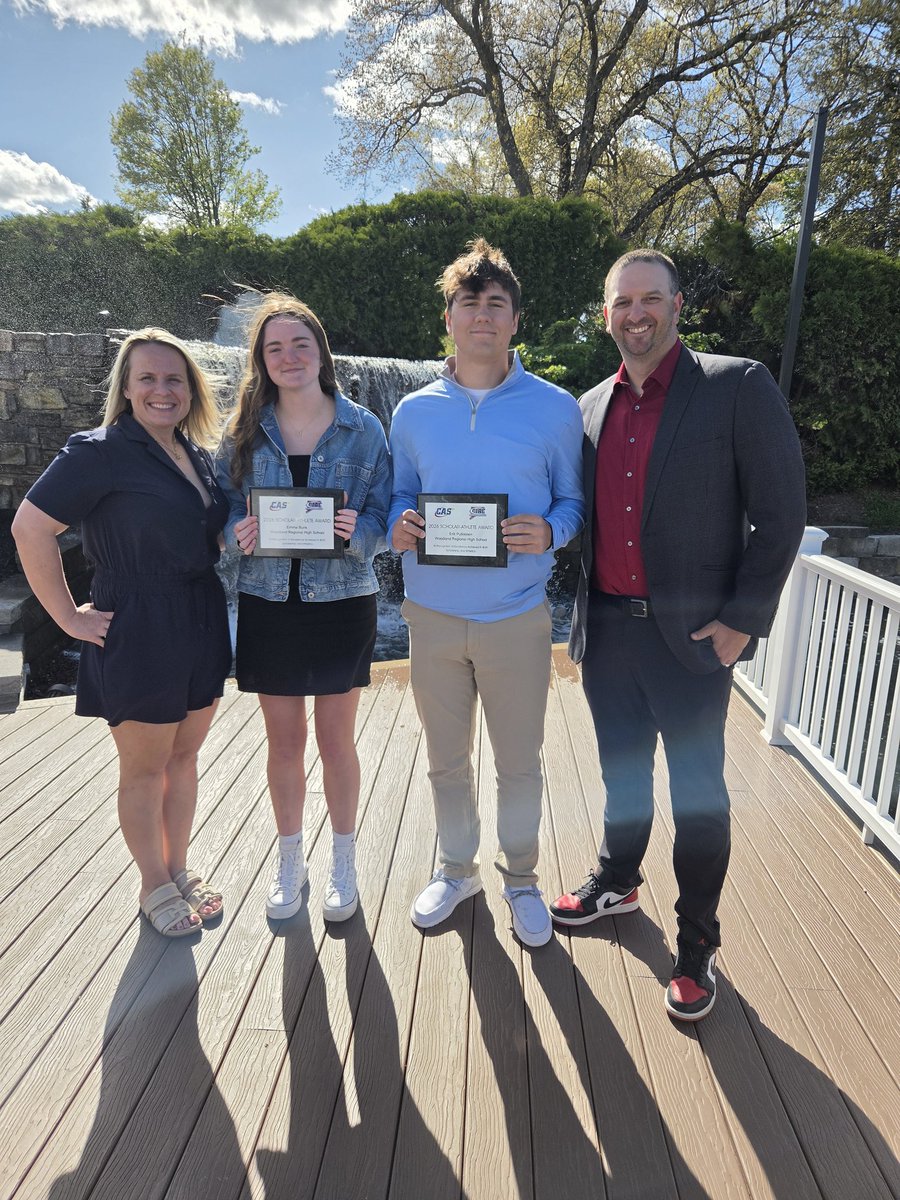 WRHShawks's tweet photo. Congratulations to Emma Bunk &amp; Erik Pulkkinen; Woodland's CAS-CIAC Scholar-Athlete Award recipients!  

A well-earned honor for two phenomenal student-leaders! #HawkPRIDE https://t.co/puIfKQ6fFo