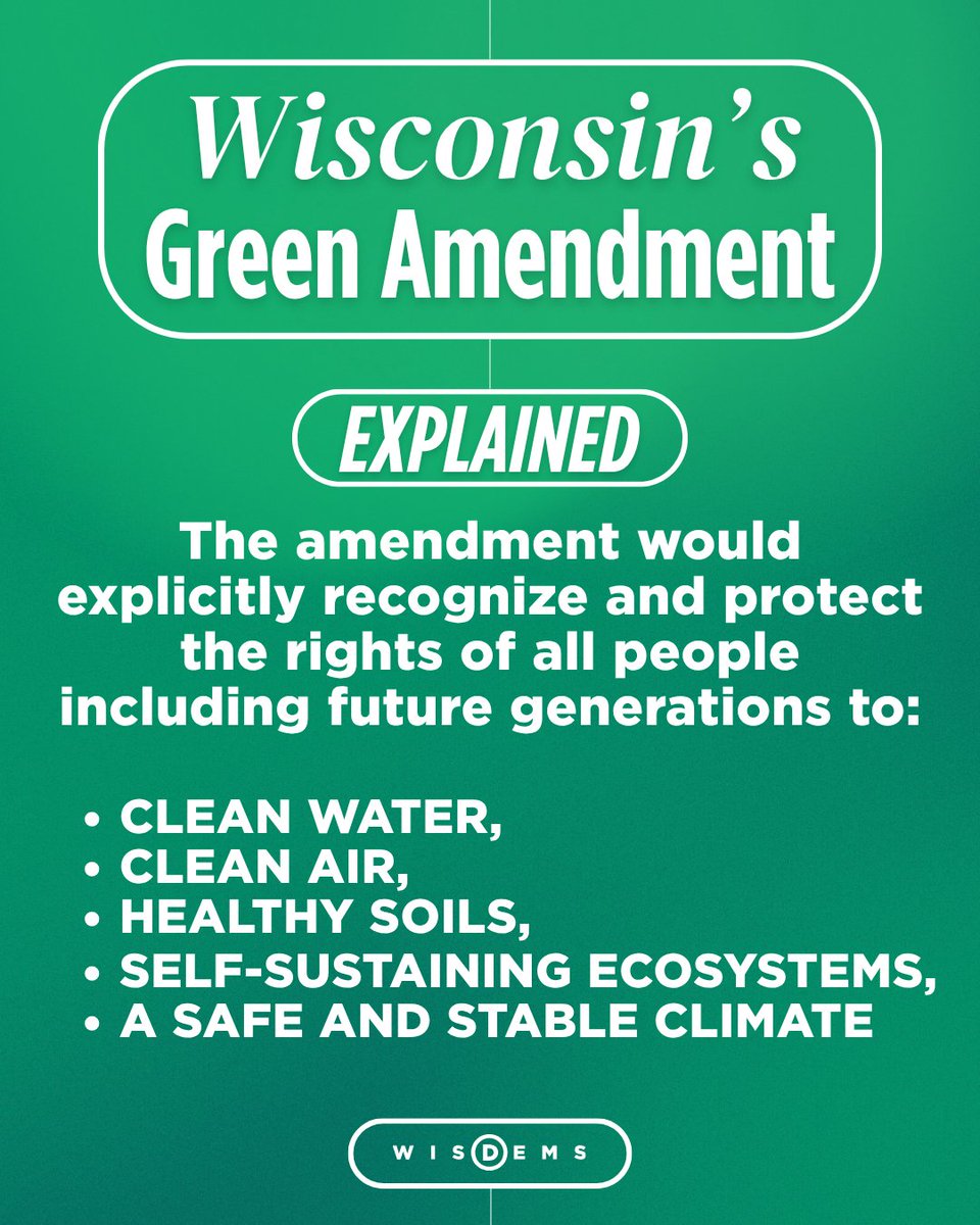 WisDems's tweet image. We celebrated Earth Week last week, but Wisconsin Democrats are always working to protect the place we call home. That’s why Democrats have once again introduced the Green Amendment. Read more: civicmedia.us/news/2025/04/1…