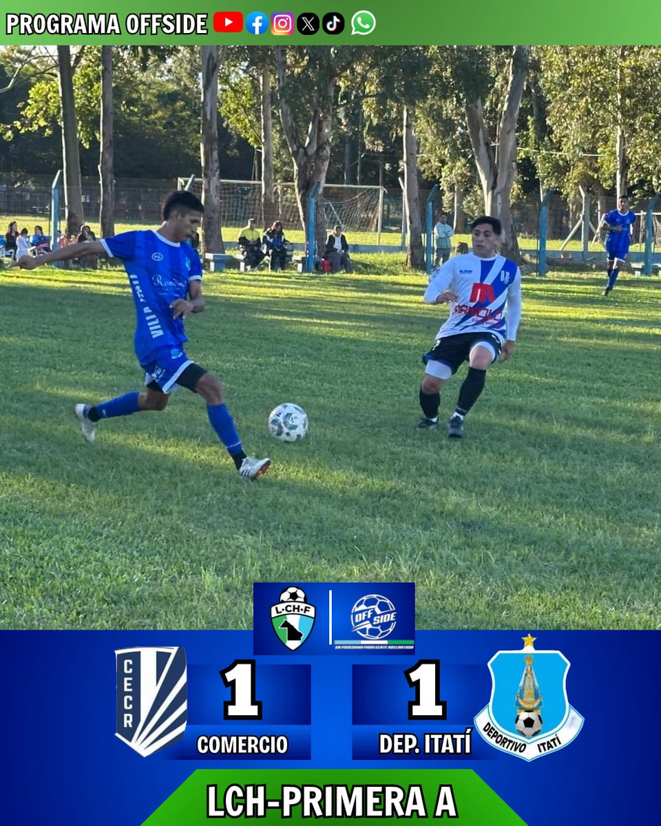 programaoffsid3's tweet photo. ⚽️ Por el marco de la séptima fecha del Torneo Apertura, el “mercantil” empató en uno con Dep. Itatí con goles de Cabral para el local y Galeano para la visita. El “visitante” terminó con diez por la expulsión de Deldo sobre el final del partido. 

https://t.co/TCjm40cGC0 https://t.co/nuKOX5TjjB