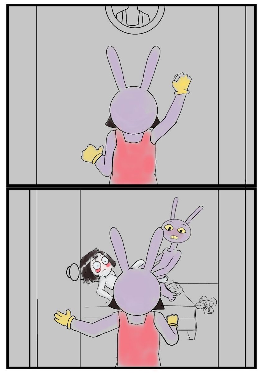 Xamitl_'s tweet photo. Mini cómic funnybunny "Atrapadoooos" (Parte 1/2)
#funnybunny #pomnixjax #Pomni #jaxfanart #jaxxpomni https://t.co/5uNfwo6rzz