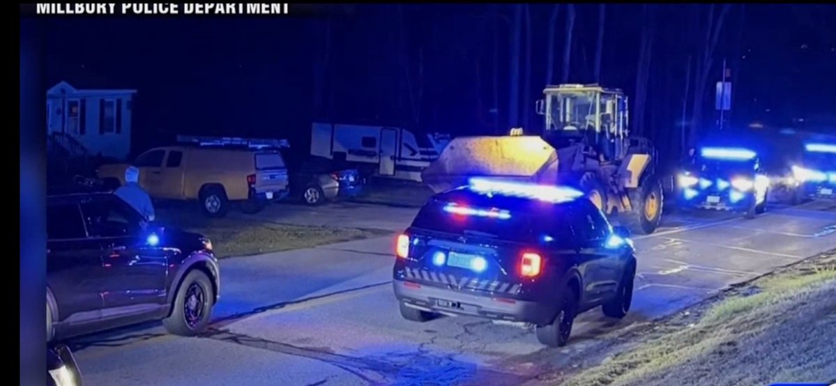 scooperon7's tweet image. It never became a high speed chase but Millbury Police arrested a 21 year old man who led them on a low speed chase Saturday night after refusing to pull over in a front end loader he was driving…speeds reached 15 miles per hour before the suspect was eventually arrested #7News