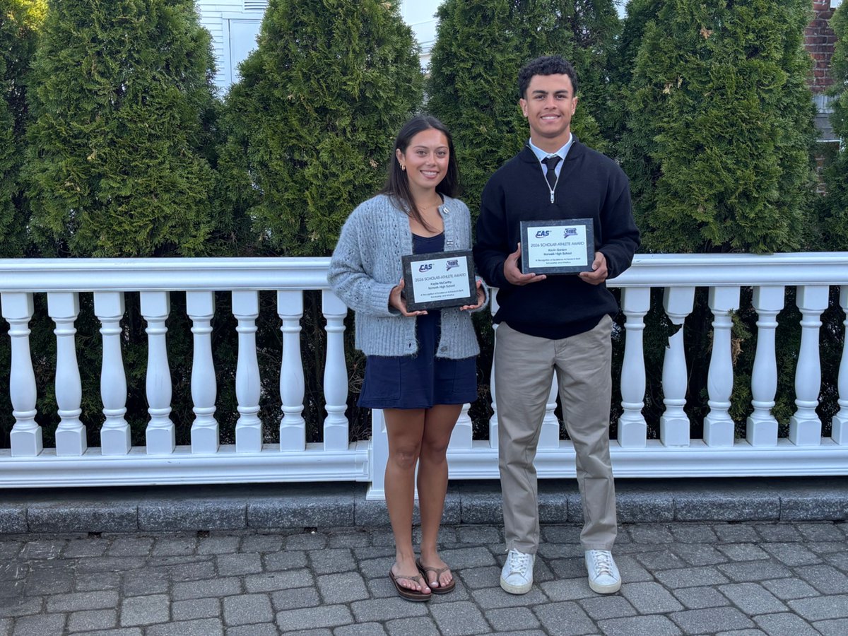 NorwalkBearsAD's tweet photo. Congratulations to Kaylie McCarthy and Kevin Gordon, Norwalk High School’s CIAC Scholar Athletes! #bearpride #ScAth26 https://t.co/zP6PqyBtx4