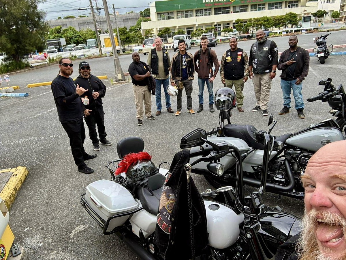 HDOkinawa's tweet photo. Great ride for May motorcycle safety month with The American Legion Riders and Harley-Davidson Military. @AmericanLegion @MilitaryAutoSrc https://t.co/bFg1wZS8pX