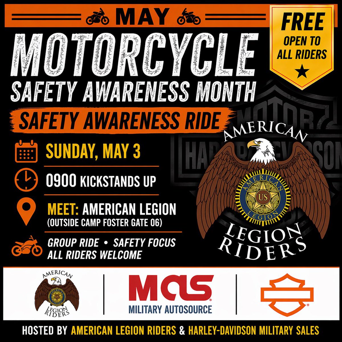 HDOkinawa's tweet photo. Great ride for May motorcycle safety month with The American Legion Riders and Harley-Davidson Military. @AmericanLegion @MilitaryAutoSrc https://t.co/bFg1wZS8pX