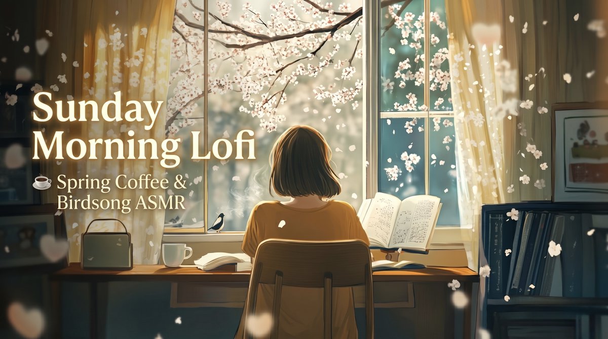 CozyEveningTune's tweet image. ☕ New drop — Sunday Morning Lofi is here 🌿

Spring birdsong + coffee ASMR beats to ease into your Sunday.
Perfect background for slow mornings, journaling, or just doing nothing 🌸

2 hours of chill → youtu.be/s7kcN4uymQQ

#lofi #sundaymorning #springlofi #coffeeasmr