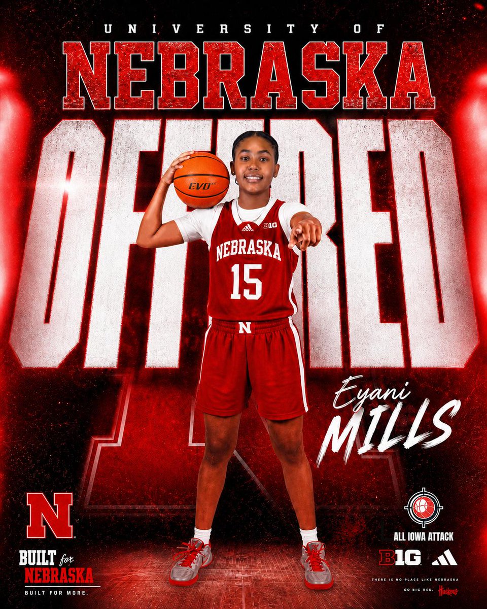 EMills53319's tweet image. Proud to say I've been blessed to be offered by @huskerwbb. Thank you Coach @gussowilliams5 and @coachjkeller and the whole coaching staff for a wonderful zoom call. I'll continue to work even harder. Go Big Red! #alliowaattackfamily❤️🖤🏀  #itrainwithmarcuswalker #AIA