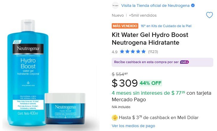 OfertonesMex's tweet image. COMBO HYDRO BOOST DE NEUTROGENA🔥
Kit Water Gel Hydro Boost Neutrogena Hidratante

👉🏽Ir al producto: meli.la/11HJuya

Precio Original: $554
💋Precio Oferta: $309

⚡️Únete a nuestros otros grupos: 
ofertonesmexico.com.mx

#Belleza@ofertones #OfertasMercadoLibre@ofertone…