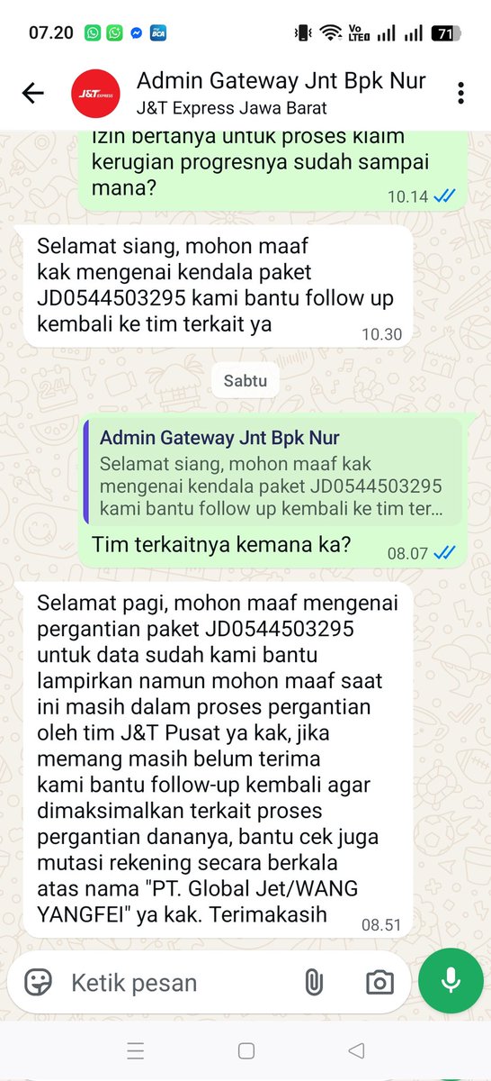 irvansupry's tweet photo. @jntexpressid tolong itikad baiknya, barang rusak dan hilang sudah 2 bulan masih saja proses di tim terkait di pusat, saya sudah bolak balik ke gateway jawa barat alasannya masih proses. Kecewa sama JNT https://t.co/vR3YPzYTL2