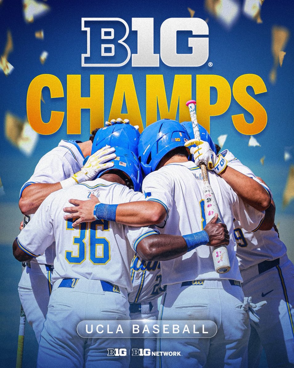 CollegeBSBShow's tweet photo. Your outright Big 10 Champs, UCLA after a perfect 24-0 start in conference play🔥 https://t.co/09vhl6ERLc