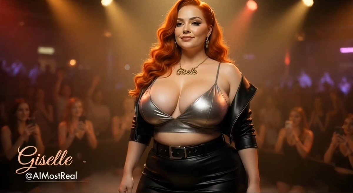 AImostReal's tweet photo. Sunday Night Cinema: Whole Lotta Rosie. 🔊⬆️🎶🎸

I don’t just steal the spotlight — I become it, Just like Rosie. 
Thick curves, copper fire, and an energy that commands every room I enter.
From the first glance to the final pose… I owns the night.
#Giselle #WholeLottaGiselle https://t.co/kPIFHOtcJY