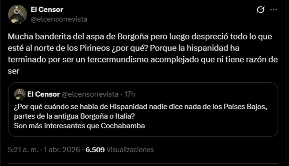 wananqaland's tweet image. Provocateur: #FollowBack · #SiguemeYTeSigo.

Nos han manipulado para alejarnos de #España, pero también algunos #españoles hacen su parte 👇. No se saca nada atacando individual ni colectivamente a uno de los reales #latinos (solo hay 4 más). ¡Viva España y los hispanohablantes!