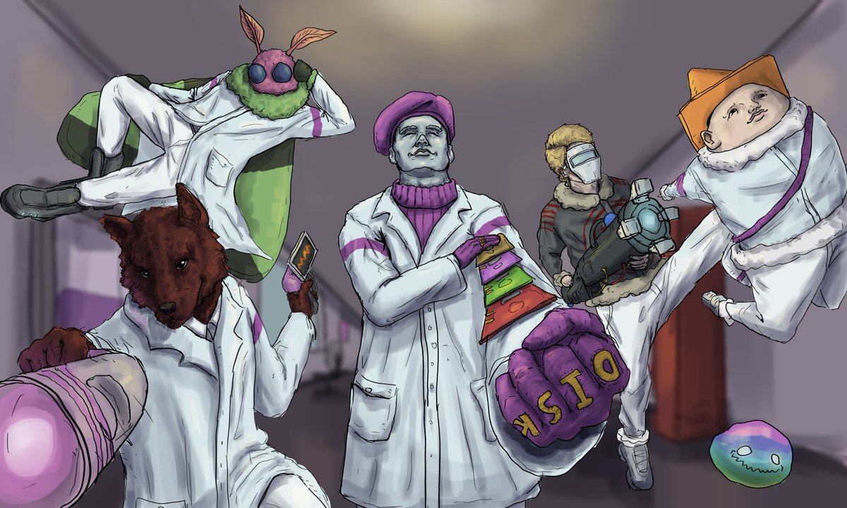mooxe234's tweet photo. Just some space station 14 art I did, some of the characters from lizard wizden

 #spacestation14 #SS14 #art https://t.co/8YjrZ0Qhgx