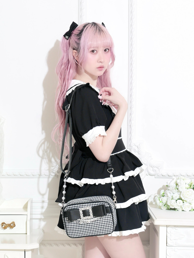 𝐍𝐞𝐰 𝐚𝐫𝐫𝐢𝐯𝐚𝐥..❤︎】 ☑︎千鳥柄ビジューリボンショルダー