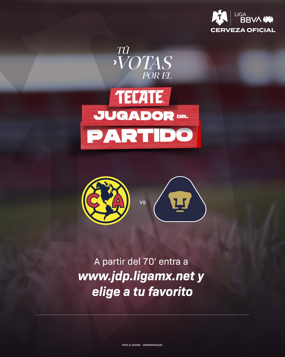 LigaBBVAMX's tweet photo. ¡Es tu momento! 🗳️🫵

Vota por el #TecateJugadorDelPartido aquí: https://t.co/tzQtydD7oI

Tienes hasta el 90' para participar.

@CervezaTecate | #TecatePorTi | #CFAMEUNAM https://t.co/HDhXP2Xqgc