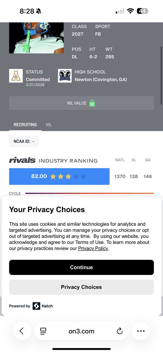 Cameron_Horne__'s tweet image. Blessed to be ranked a 3 star !!! @CoachSkelton06 @CoachJBiggs @Bre_one55 @KOlms85 @RecruitGeorgia @ChadSimmons_ @Rivals