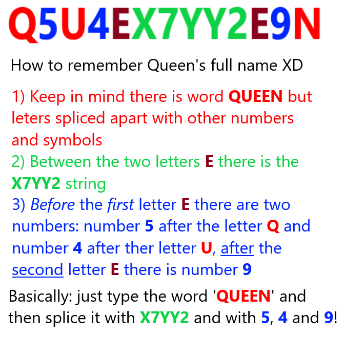 It helped me to learn to type Cyber Queen's full name by memory, testing it on my friends now because just calling her this instead would be so much funnier sfdhfhds😅