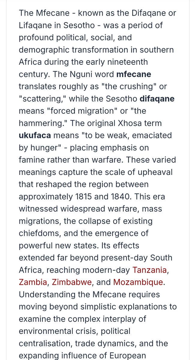 <a href="/D_Molatoli/">Tau e Tshehadi</a> Its wild to see this in 2026. As a Zambian a lot of our ancestral history is said to have been in South Africa until Shaka Zulu's war mongering and the resulting Mfecane where we left with Zwagendaba in the 1820s  That was 150 + years ago, I guess some things never change.