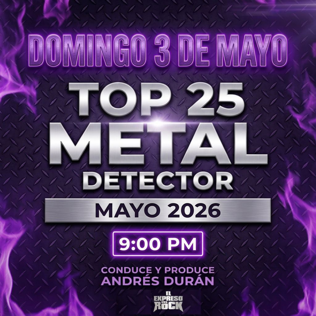 andresduranrock's tweet photo. Hoy Domingo Top 25 Metal Detector Mayo 2026 en #ExpresoRadiónica de 9 a media noche #SonidosExtremos

9 Estrenos!

Keep Rocking! @radionicafm 
https://t.co/EnbKMhR6qU 36 años! Keep Rocking! @radionicafm #Top35 #MetalDetector #andresduranrock #elexpresodelrock #metalmusic #radio https://t.co/Xagg9Abp6R