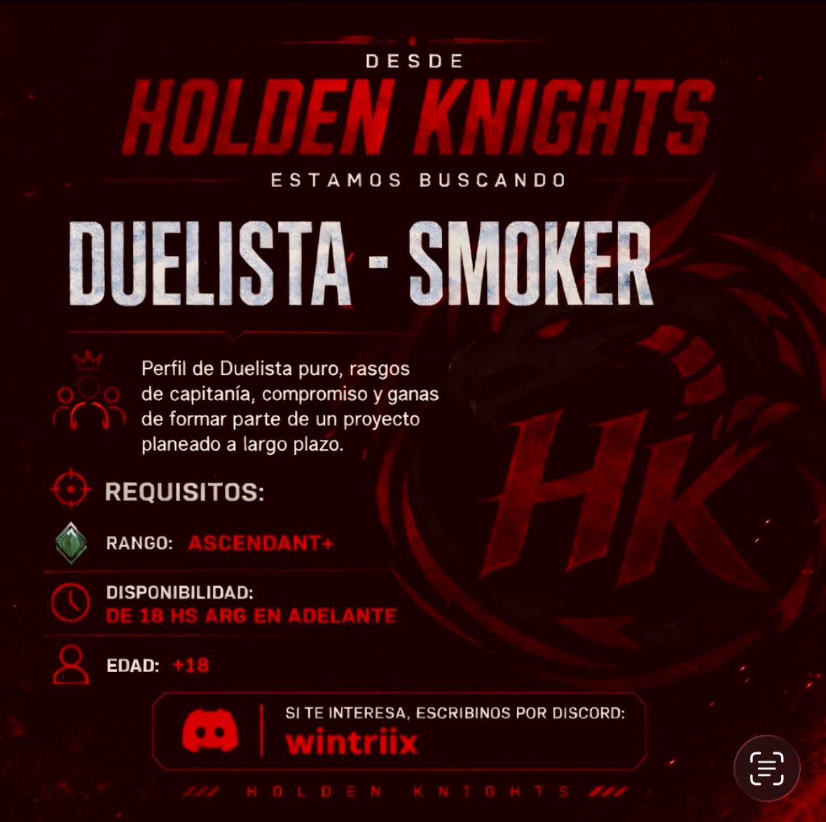 Redireccionamos el proyecto apostando al talento natural dentro del roster 👀 
Buscamos algo nuevo para poder dar un salto de calidad.
¿Que esperas? El puesto podría ser destinado para vos 🐐🔥