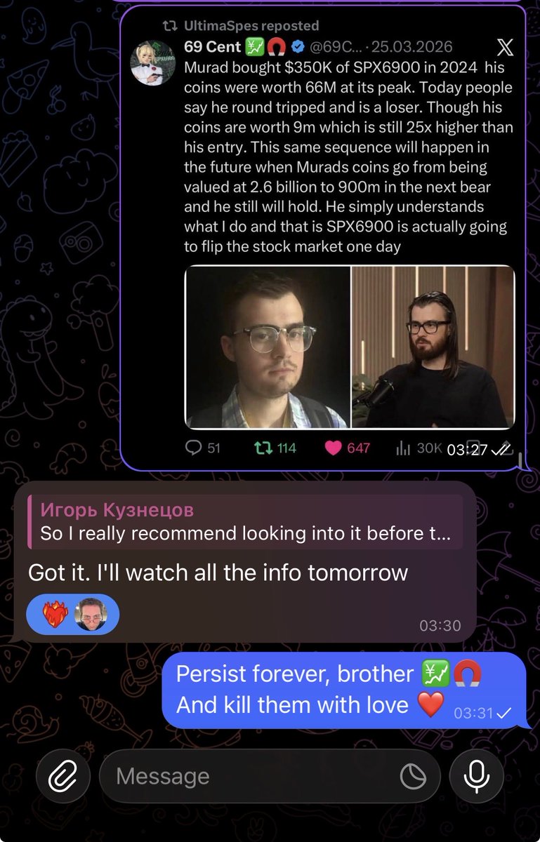 The_ForeigNah's tweet image. Another day of trying recruiting people I know IRL to become a part of the biggest movement in the history of finance and become a member of the most persistent and most loyal community on the planet Earth! #spx #spx6900 

Love you aeons! ❤️

Persist forever 💹🧲
