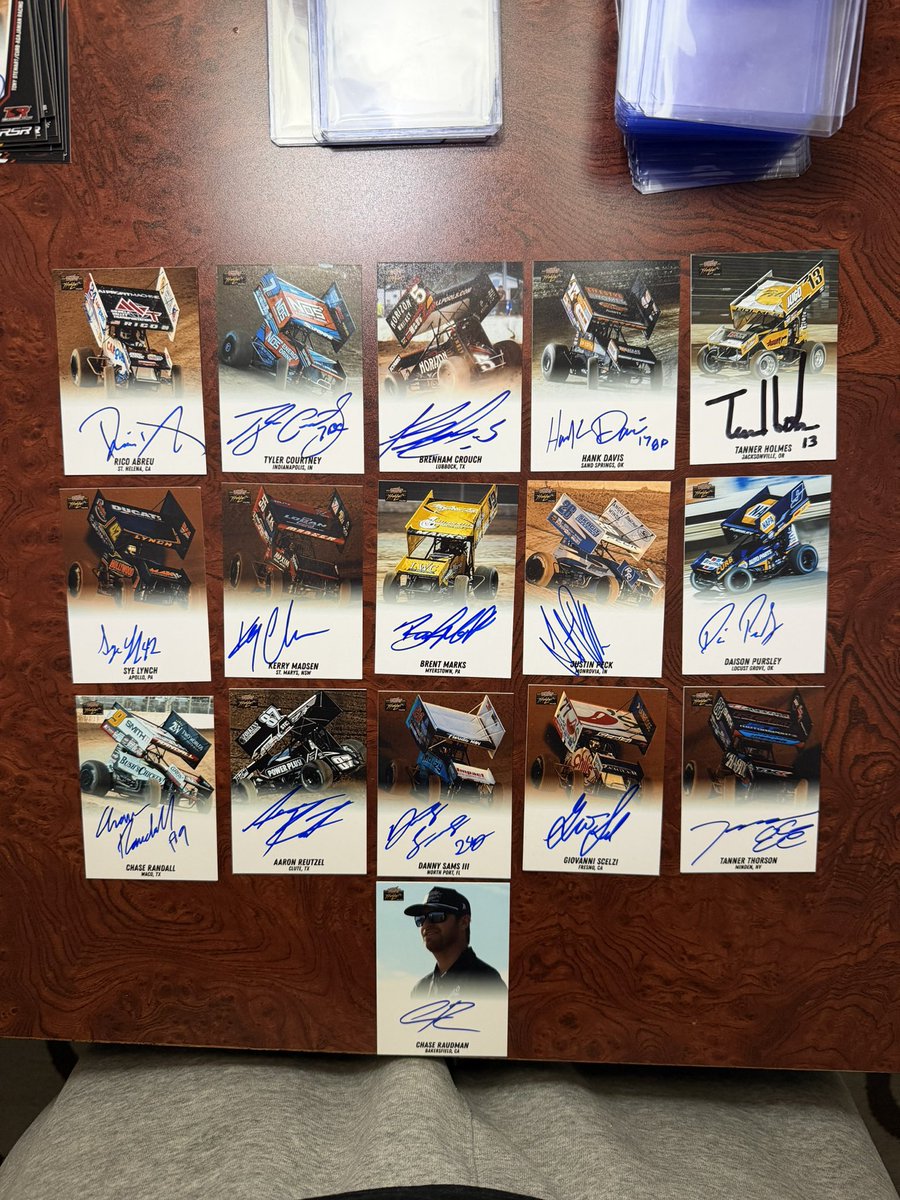 RumbleGFX's tweet photo. Put together some custom cards to get signed this past weekend! These are staying in my personal collection, not for sale.

If you’re a racer wanting something more collectible for your fans, I design and print custom trading cards. Send me a message and let’s make something 🔥 https://t.co/wOBDPttqDu