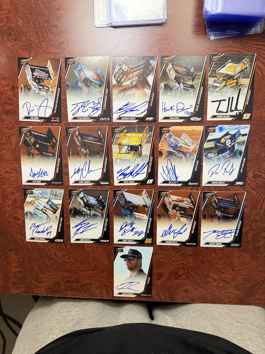 RumbleGFX's tweet photo. Put together some custom cards to get signed this past weekend! These are staying in my personal collection, not for sale.

If you’re a racer wanting something more collectible for your fans, I design and print custom trading cards. Send me a message and let’s make something 🔥 https://t.co/wOBDPttqDu