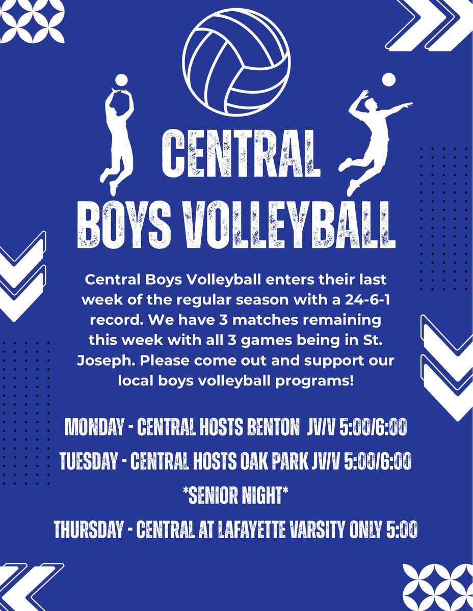 CHS_BoysVBall's tweet photo. Last week of the regular season! @DCLau5 @KQ2SPORTS @kq2 @SJNPSports @cliffnotes_pod @indianinsider_ @chrisRroush @sjnp https://t.co/3Pq4yo8iEv