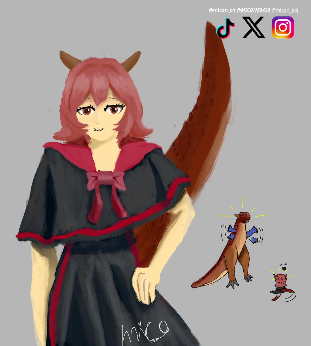 MICON69420's tweet image. Day 1 - Dino Highschool Girl: Carnotaurus

This is my series where I recreate Prehistoric animals as high school girls. Today is Carnotaurus my favorite Dinosaur and my spirit animals :D
#dinosaurus #prehistoric #DHSG #DinoHighSchoolGirl