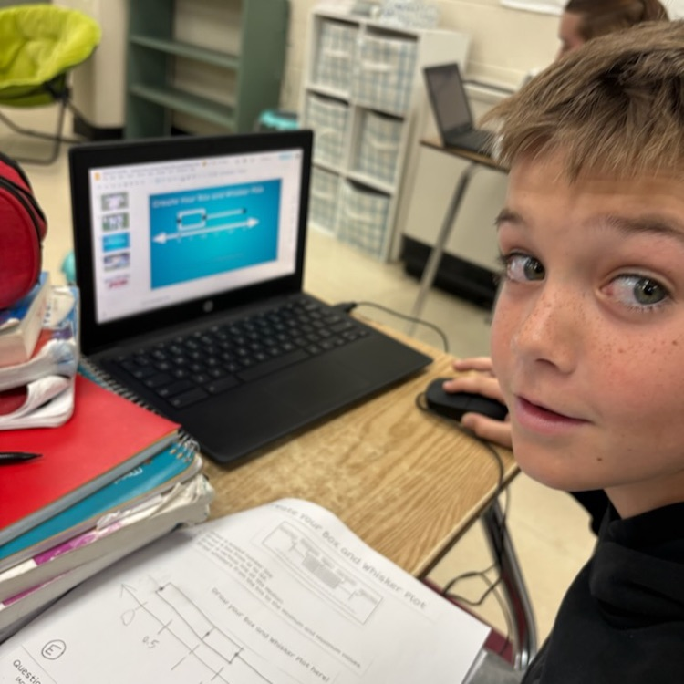 BTMS_Tigers's tweet photo. 7th graders have been working on a survey project. They are creating their own questions, collecting real data, and using it to make box-and-whisker plots. Now they’re finishing it up by analyzing their data and putting together a Google Slides presentation! https://t.co/TchVOfgnl8