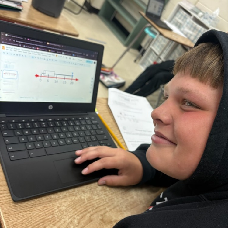 BTMS_Tigers's tweet photo. 7th graders have been working on a survey project. They are creating their own questions, collecting real data, and using it to make box-and-whisker plots. Now they’re finishing it up by analyzing their data and putting together a Google Slides presentation! https://t.co/TchVOfgnl8