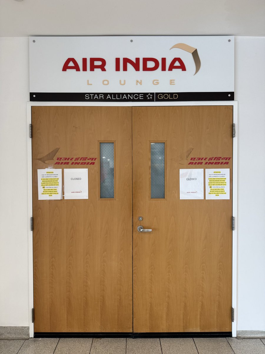 parthsuba77's tweet image. The Air India Maharaja Club lounge at JFK International Airport Terminal 4 for departures is closed due to renovations, so just FYI before you walk half a mile. 

#AirIndia #StarAlliance