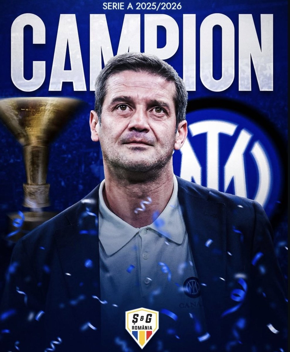 FootRoumain's tweet photo. 🇷🇴 Cristi Chivu remporte la Serie A avec l'Inter 🏆

🥇 Pour sa 1ère saison en tant que principal, son Inter survole le championnat et peut croire au doublé.

Malgré le déclin de la Serie A, cette performance pose les bases d'une potentielle grande carrière en tant que coach ⏳️ https://t.co/WOIvYtf6hp