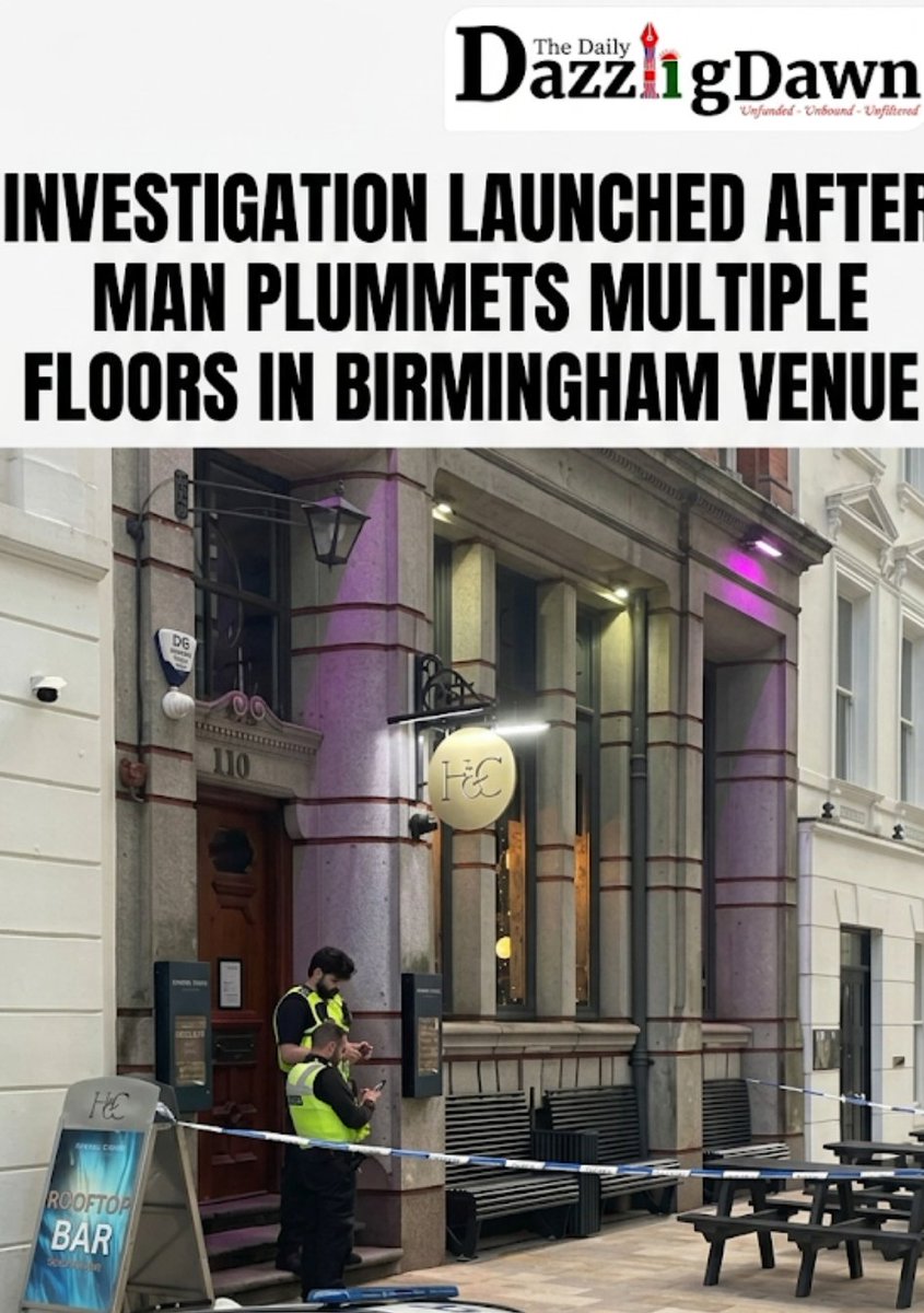 MunzerChowdhury's tweet image. BIRMINGHAM ALERT: A man has been rushed to hospital with serious injuries after falling "a number of floors" inside Henman &amp;amp; Cooper on Colmore Row.

​Police have cordoned...

​#DailyDazzlingDawn #Birmingham #BreakingNews #ColmoreRow #WestMidlands