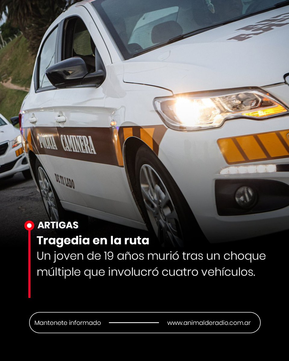 adrprensa's tweet image. 🇺🇾 Artigas | Murió un joven de 19 años en un choque múltiple en ruta 3

✅ Para más información 📲 Hacé clic en el enlace ⬇️⬇️⬇️
instagram.com/p/DX4_T5AH7wP/

#Uruguay #Artigas #BellaUnion #Policiales #Accidente