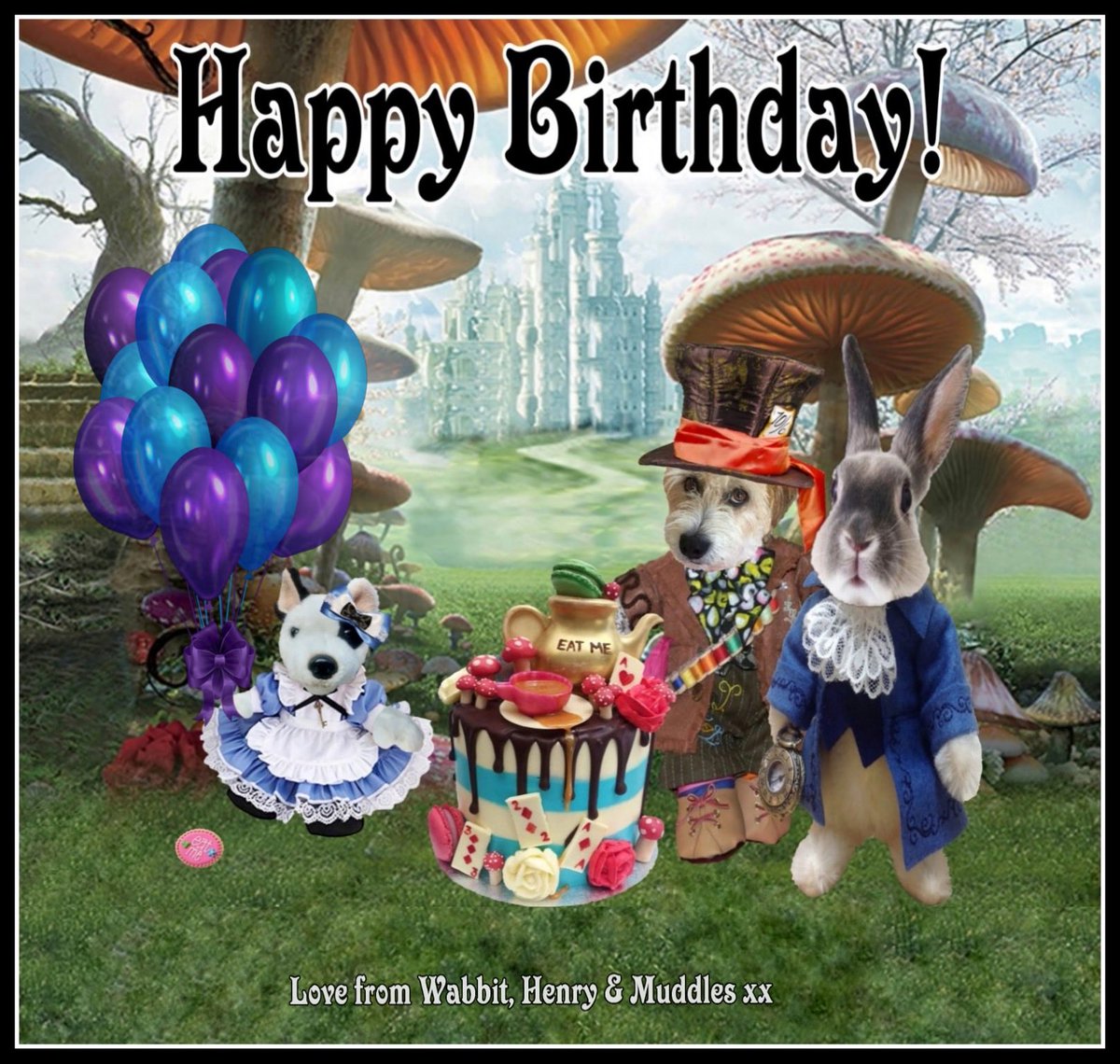 MuddlesDog's tweet photo. @ZombieSquadHQ @Elizabe17975489 @ZSBirthday @RhondaHendee @TheCatMalice @ThorSelfies 🎵Hoppy Burfday, dear MISS DAISY &amp; CORA
Happy Burfday to youzzz!🎵

Wabbit, Henry &amp; Iz hope youz are both having a pawtastic time celebrating your special day, sweet pals. *group hugs*
🐰🐶🐶🎀💕💖🎂🎁🎈🎉
@Elizabe17975489 @ZombieSquadHQ #ZSHQ https://t.co/sZJzle86E8