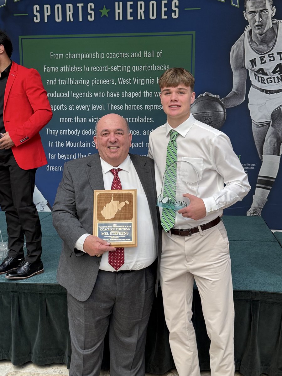WhgCCAthletics's tweet photo. Congrats to Coach Mel Stephens &amp; Eli Sancomb who received special accolades at the Victory Awards Dinner in Charleston today. 
Eli was named co-recipient of the Evans Award as boys basketball POY
Mel was named the Van Meter Award winner as statewide prep sports COY https://t.co/Cx0PEhBxel