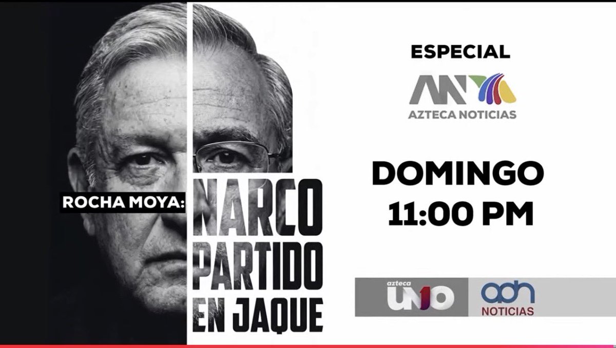 Narcopartido en jaque
Hoy a las 11pm por <a href="/adnnoticiasmx/">adn Noticias</a> y <a href="/AztecaNoticias/">Azteca Noticias</a> conducido por <a href="/Javier_Alatorre/">Javier Alatorre</a> 
#Imperdible