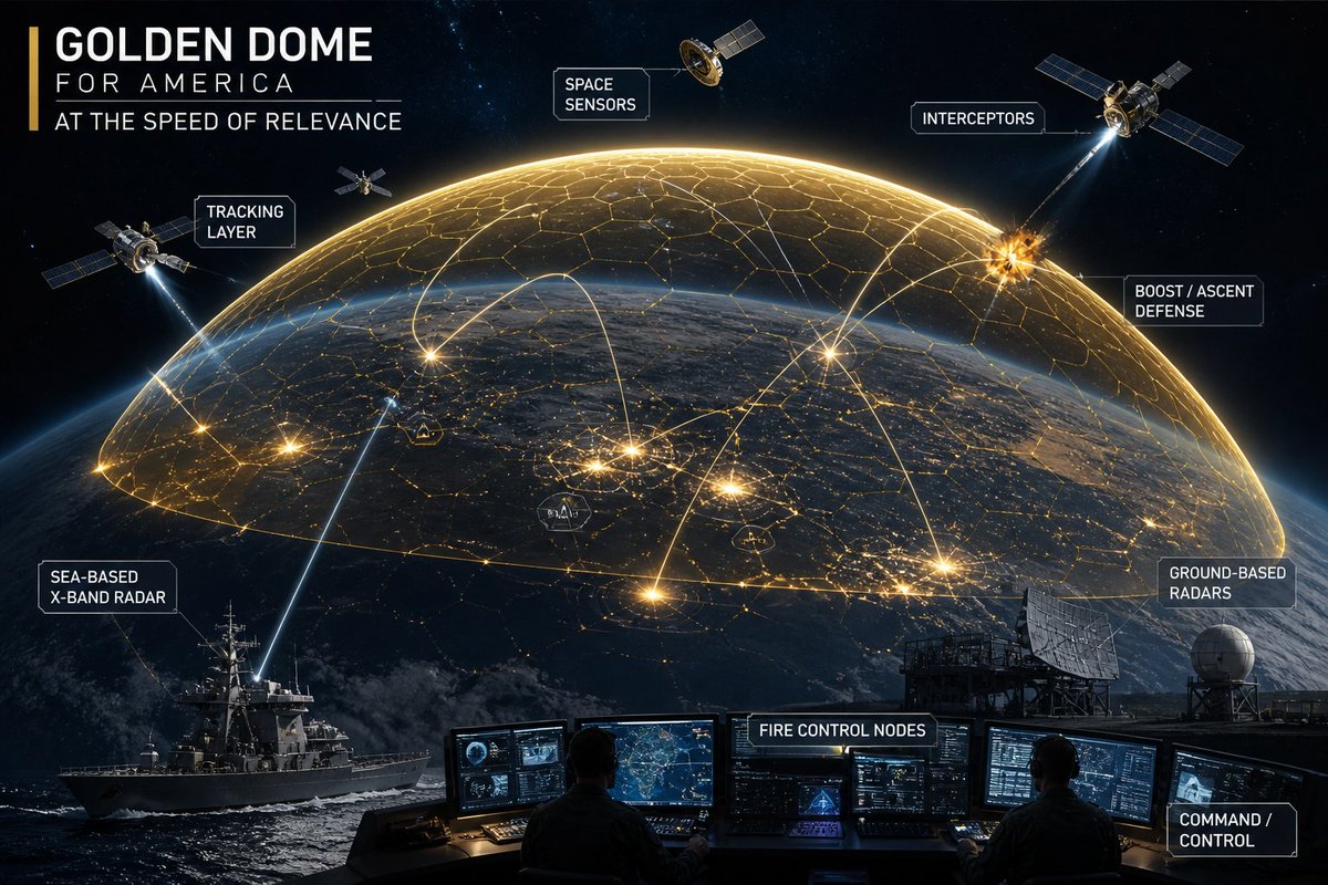 EviesSantiago's tweet image. 🇺🇸#URGENTE: EE.UU. acelera su ESCUDO ESPACIAL: "Golden Dome" inspirado en el Iron Dome de #Israel. Estará listo antes de 2029

La Fuerza Espacial de EE.UU. acaba de contratar a 12 empresas (incluyendo SpaceX, Lockheed Martin, Northrop Grumman y Anduril) para construir