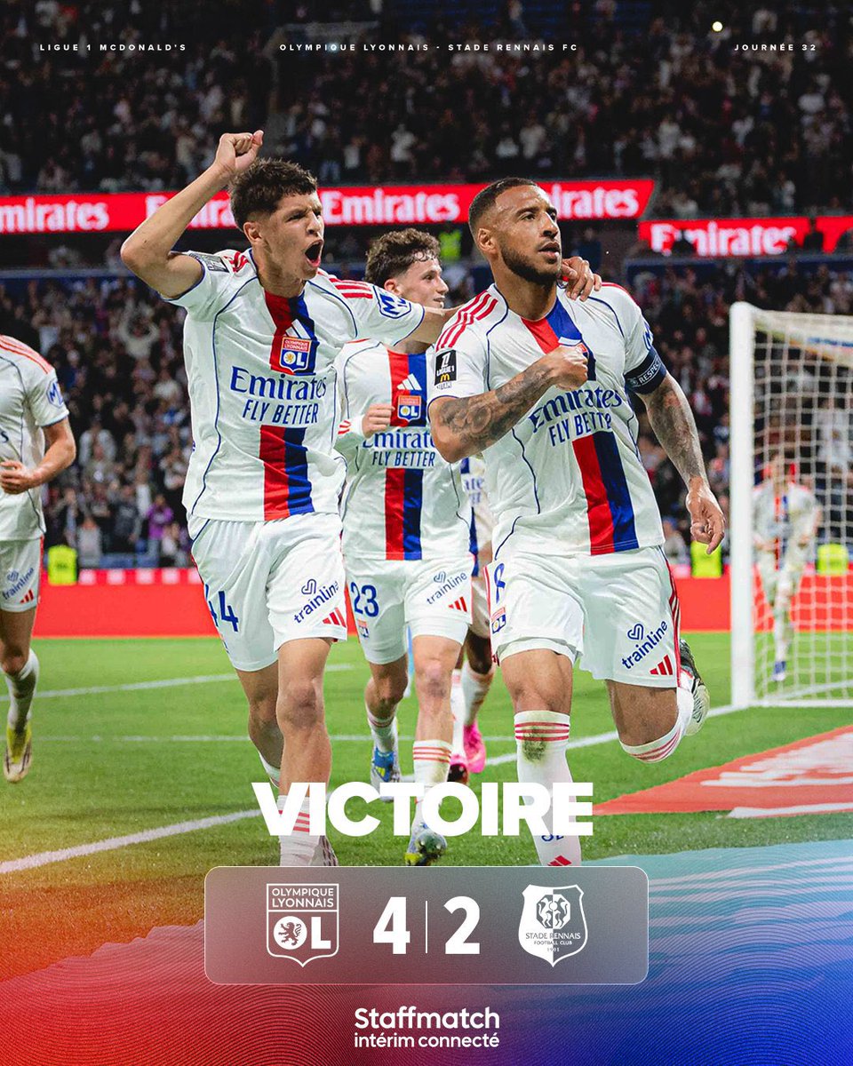 OL_Portugues's tweet photo. QUE VITÓRIA! 🔥🤩

Um resultado merecido com grande atuação de toda nossa equipe! ✨💪

⚽️ Yaremchuk, Tolisso, Afonso Moreira e Endrick

#OLSRFC | 4-2 https://t.co/MnGQB1RWDE
