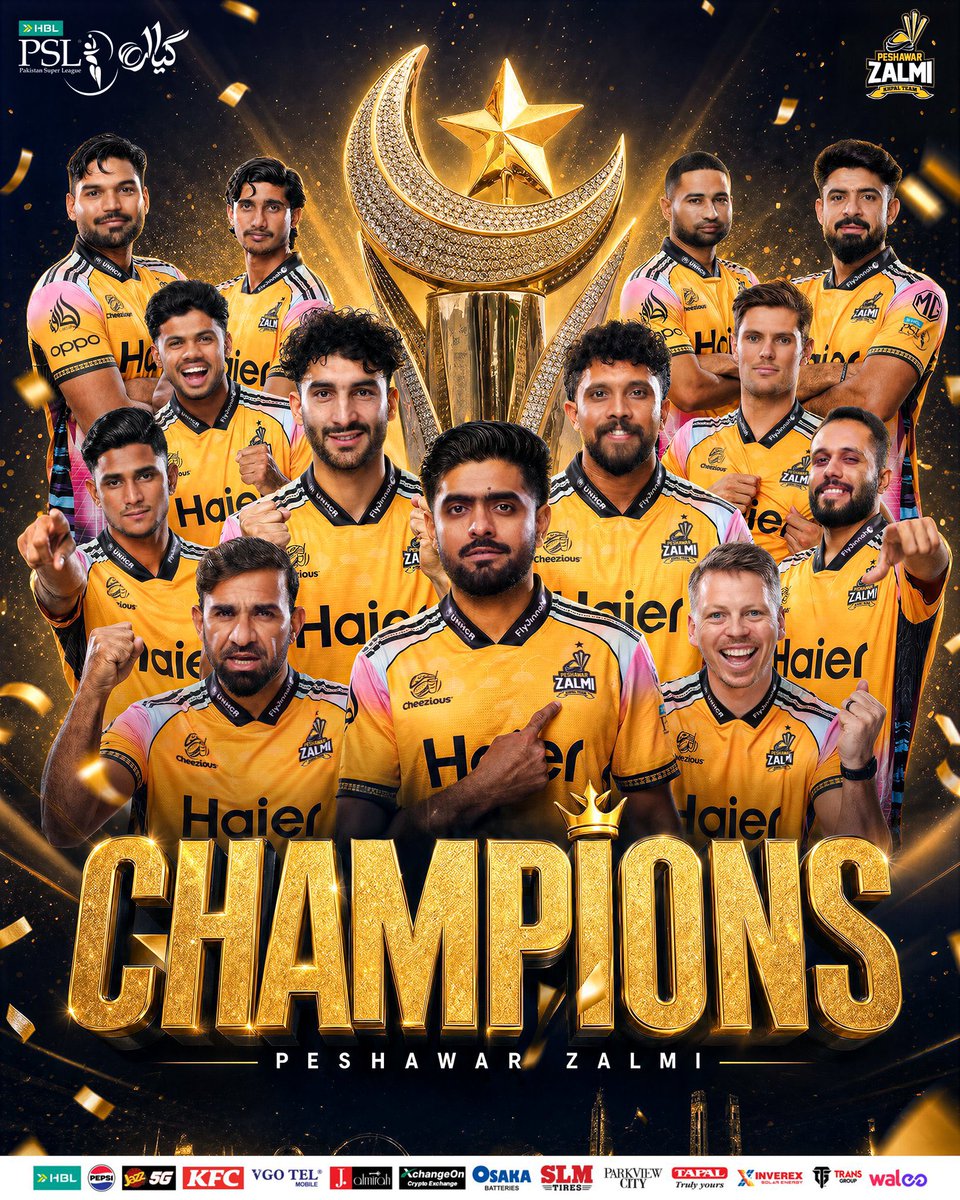 fakharebuner's tweet photo. Passion, resilience, and true team spirit! 

Peshawar Zalmi has lifted the PSL trophy, making not just Peshawar but the entire Khyber Pakhtunkhwa proud. This victory is more than just a win on the field,it reflects determination, unity, and the courage to never give up.

I extend my heartfelt congratulations to @JAfridi10 and the entire team for showcasing outstanding performance and belief in their journey.

This triumph sends a powerful message to our youth, with dedication, hard work, and the right mindset, no goal is out of reach. InshaAllah, we will continue striving with the same spirit for the progress and success of our province and country.

#Zalmi #PSLChampions #KPproud 💛