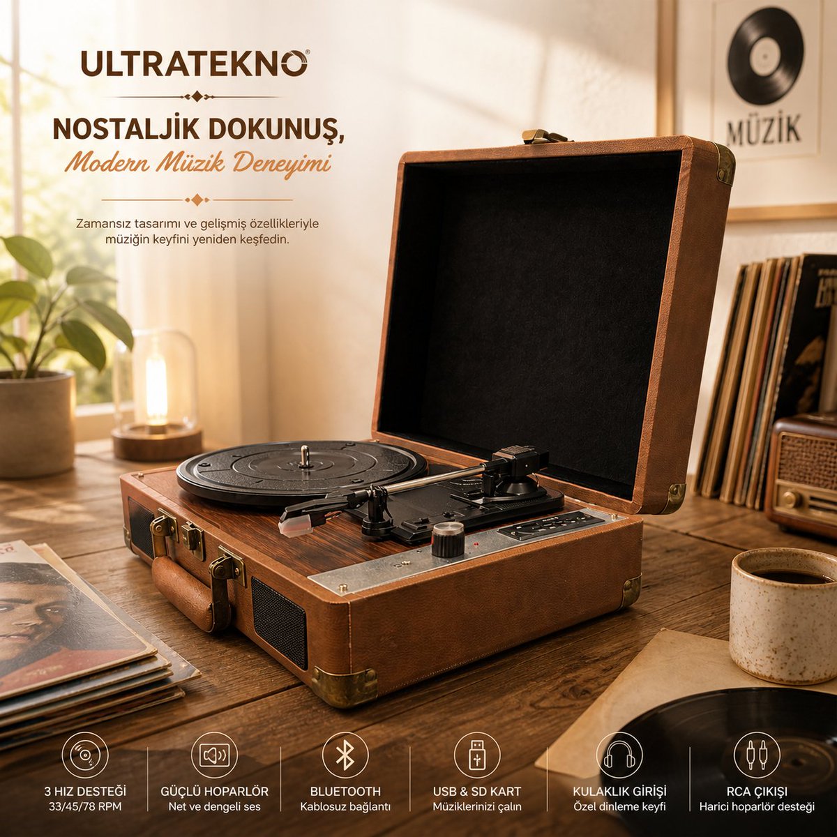 bayindirelk's tweet photo. Nostalji geri döndü. Ultratekno MZL-P01 ile plak, Bluetooth, USB ve daha fazlası tek cihazda.
Şık. Taşınabilir. Güçlü.
Plak dinlemek hiç bu kadar kolay olmamıştı. Retro tarz ve modern teknoloji bir arada.
#plakçalar #pikap #vinyl #retro #ultratekno #müzik #teknoloji #trend https://t.co/SUVvHrzzz9
