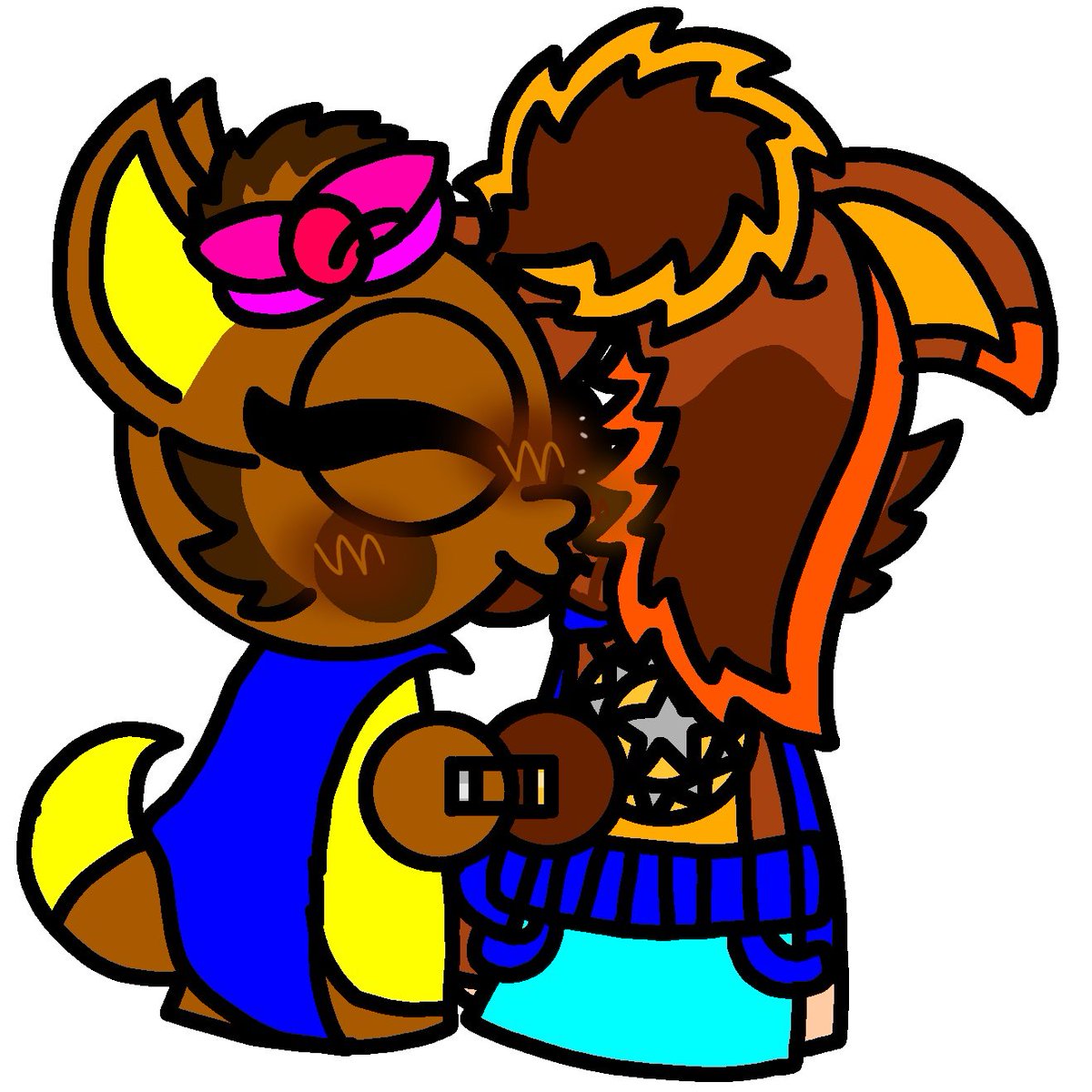 Kadenwolfxv's tweet photo. Oc Wife kissing her Oc Husband #sprunki #sprunkioc #sprunkifanarts #sprunkiships https://t.co/h52XBsNVhN